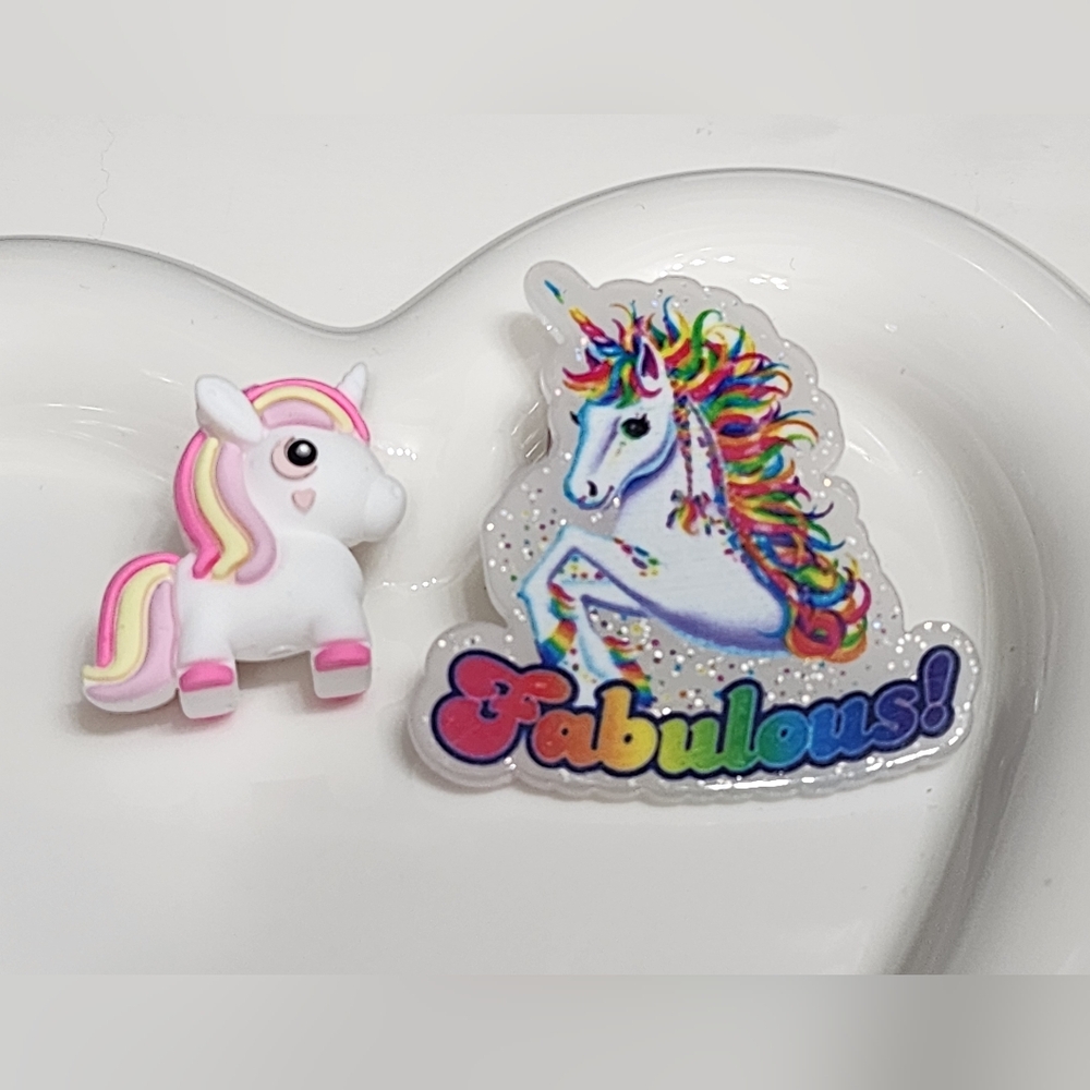 Unicorn Flatback Focal Bead Fabulous Badge Keychain Magnet Beadable Pen Crafts - Picture 1 of 1